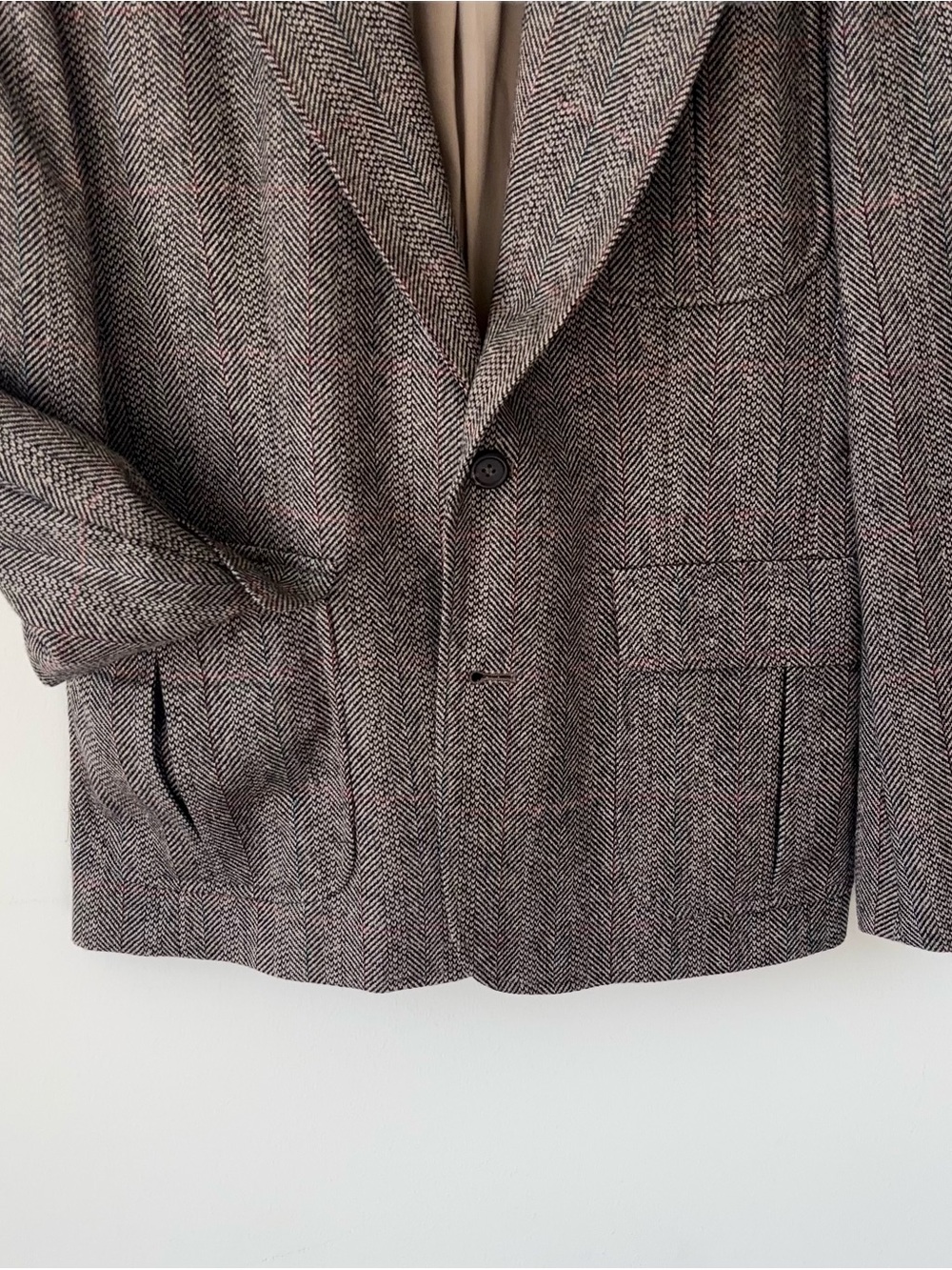 Vintage Ralph Lauren Wool Silk Blazer Women’s 10 Herringbone Tweed USA Jacket - Picture 5 of 14